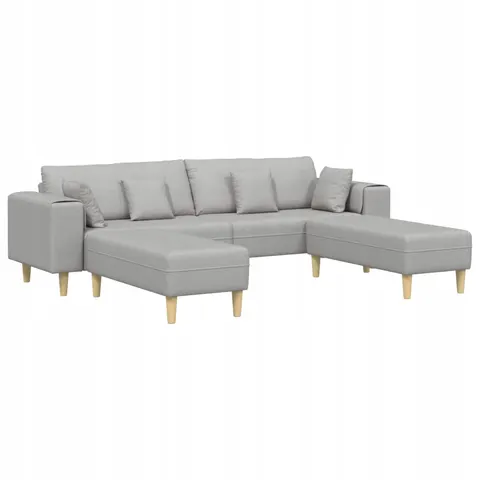 vidaXL Canapé 3 pc Gris nuage tissu – 900432 – image 1