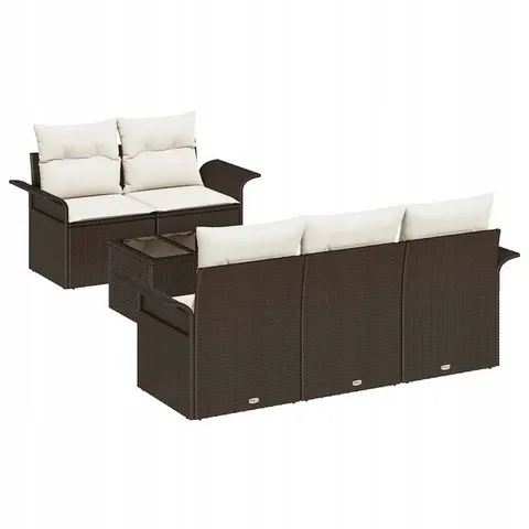 vidaXL Ensemble de Canapés 6 pc Marron polyrotin – 948243 – image 1