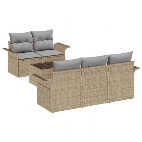 vidaXL Ensemble de Canapés 6 pc Beige polyrotin – 948267 – image 1