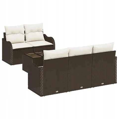 vidaXL Ensemble de canapé de jardin Marron polyrotin – 951649 – image 1