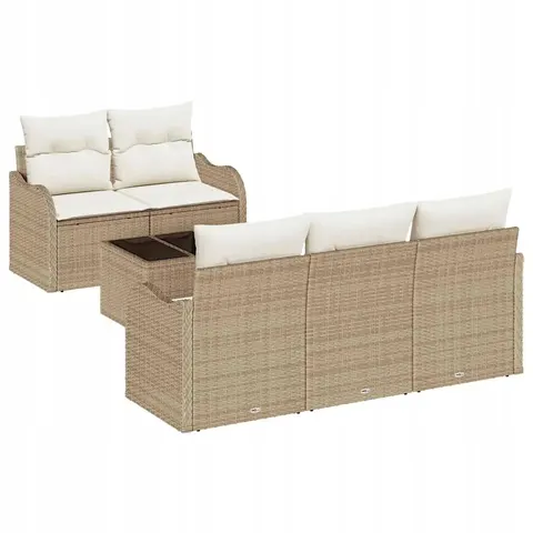 vidaXL Ensemble de canapé de jardin Beige polyrotin – 951670 – image 1
