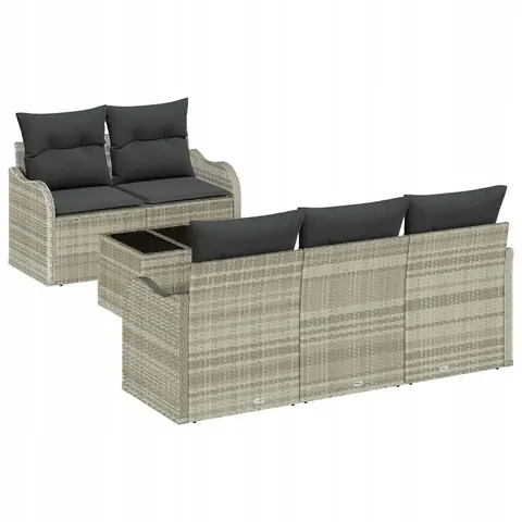 vidaXL Ensemble de canapé de jardin Gris clair polyrotin – 951687 – image 1