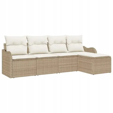 vidaXL Ensemble de canapé de jardin 5 pc Beige polyrotin – 952479 – image 1