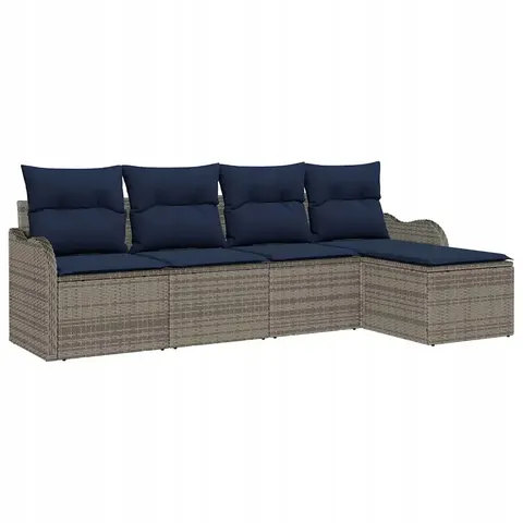 vidaXL Ensemble de canapé de jardin Gris polyrotin – 952516 – image 1