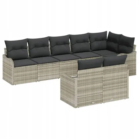 vidaXL Ensemble de canapé de jardin Gris clair polyrotin – 953384 – image 1