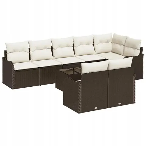 vidaXL Ensemble de canapé de jardin Marron polyrotin – 953445 – image 1