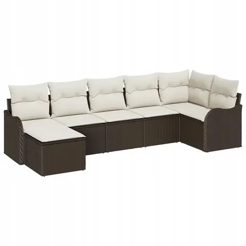 vidaXL Ensemble de canapé de jardin Marron polyrotin – 953742 – image 1