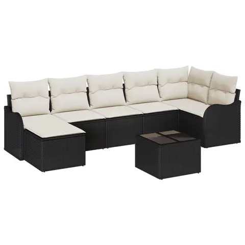 vidaXL Ensemble de canapé de jardin Noir polyrotin – 953834 – image 1