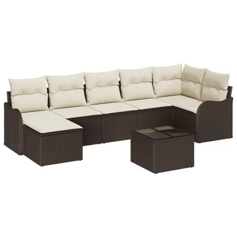vidaXL Ensemble de canapé de jardin Marron polyrotin – 953841 – image 1