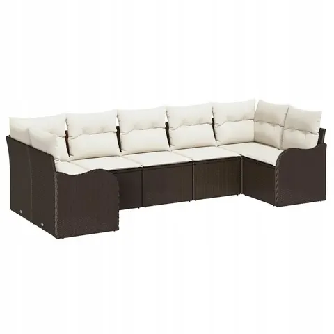 vidaXL Ensemble de canapé de jardin Marron polyrotin – 954343 – image 1