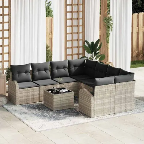 vidaXL Ensemble de canapé de jardin 9 pc polyrotin – 955685 – image 1