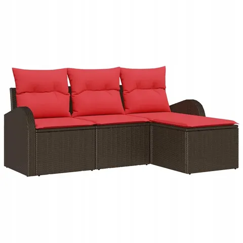 vidaXL Ensemble de canapé de jardin Marron polyrotin – 955807 – image 1