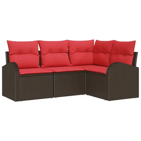 vidaXL Ensemble de canapé de jardin Marron polyrotin – 956101 – image 1