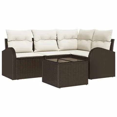 vidaXL Ensemble de canapé de jardin Marron polyrotin – 956149 – image 1