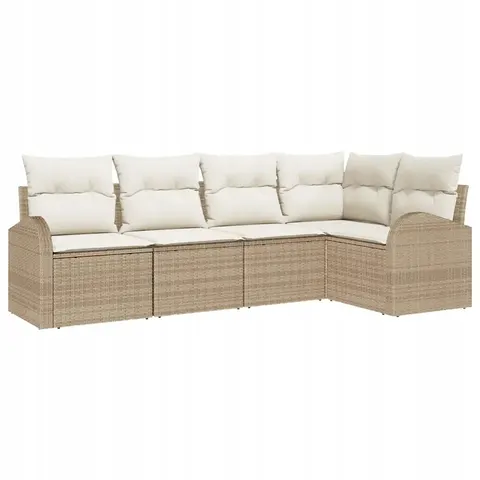 vidaXL Ensemble de Canapés 5 pc Beige Polyester – 956279 – image 1