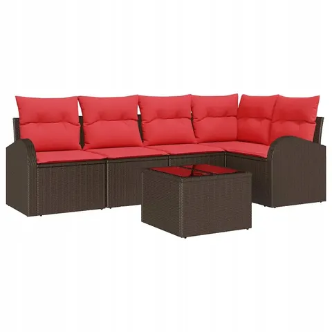 vidaXL Ensemble de canapé de jardin Marron polyrotin – 956408 – image 1