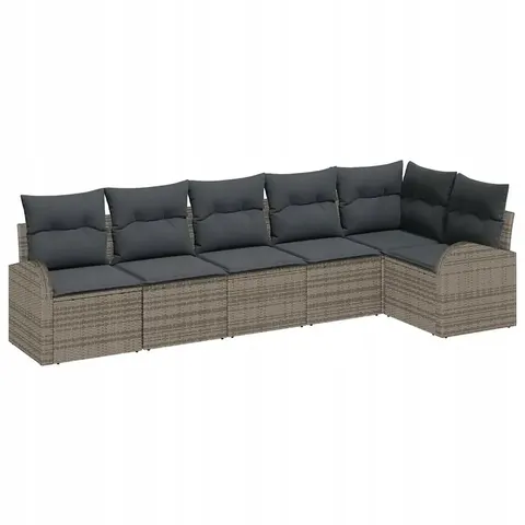 vidaXL Ensemble de canapé de jardin Gris polyrotin – 956453 – image 1