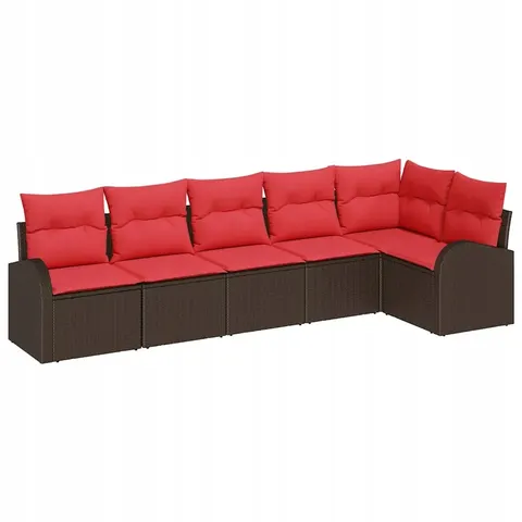 vidaXL Ensemble de canapé de jardin Marron polyrotin – 956507 – image 1