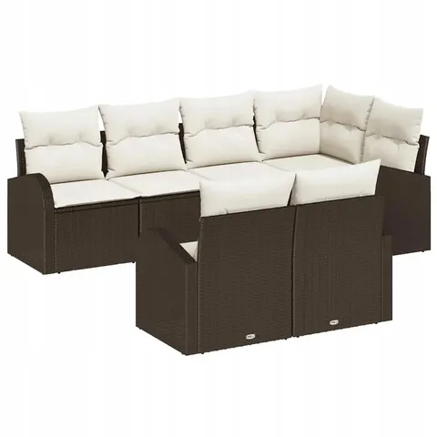 vidaXL Ensemble de canapé de jardin Marron polyrotin – 956644 – image 1
