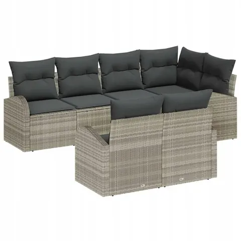 vidaXL Ensemble de canapé de jardin Gris clair polyrotin – 956682 – image 1