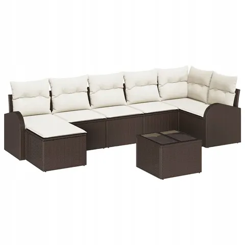 vidaXL Ensemble de canapé de jardin 8 pc Marron – 957245 – image 1