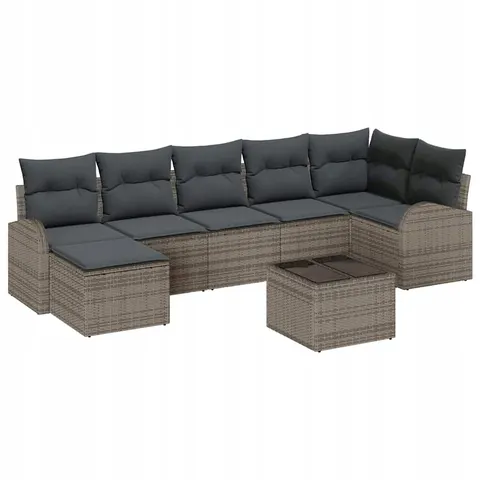vidaXL Ensemble de canapé de jardin 8 pc Gris – 957252 – image 1