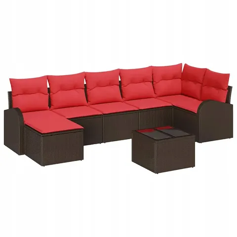 vidaXL Ensemble de canapé de jardin 8 pc Marron – 957306 – image 1