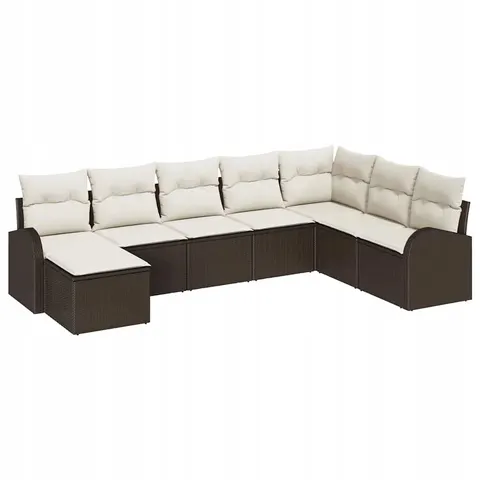 vidaXL Ensemble de canapé de jardin 8 pc Marron – 957443 – image 1