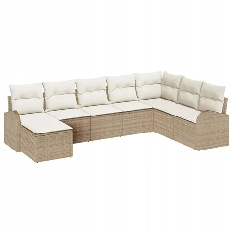 vidaXL Ensemble de canapé de jardin 8 pc Beige – 957474 – image 1