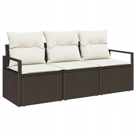 Zestaw Sof 3 pcs Brązowy polirattan vidaXL – 958242 – zdjęcie 1