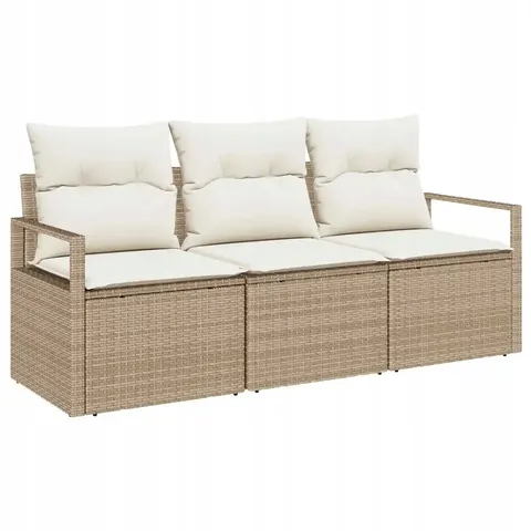 vidaXL Ensemble de Canapés 3 pc Beige polyrotin – 958273 – image 1