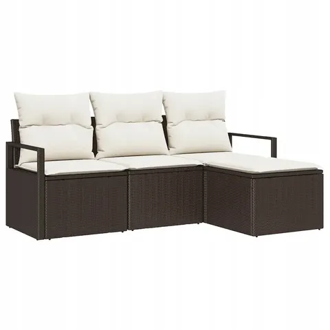 Zestaw Sof 4 pcs Brązowy polirattan vidaXL – 959140 – zdjęcie 1