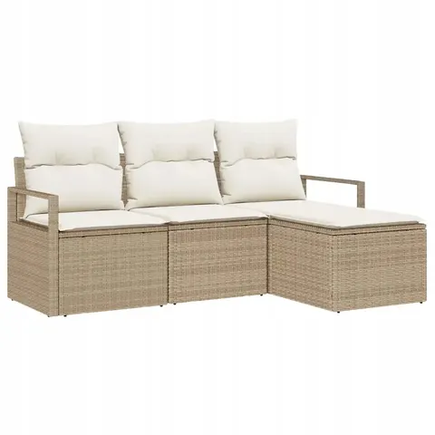 Zestaw Sof 4 pcs Beżowy polirattan vidaXL – 959171 – zdjęcie 1