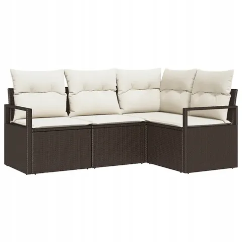 Zestaw Sof 4 pcs Brązowy polirattan vidaXL – 959447 – zdjęcie 1