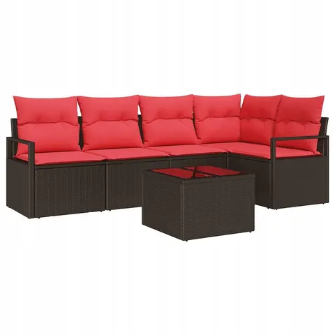 Zestaw Sof 6 pcs Brązowy polirattan vidaXL – 959805 – zdjęcie 1