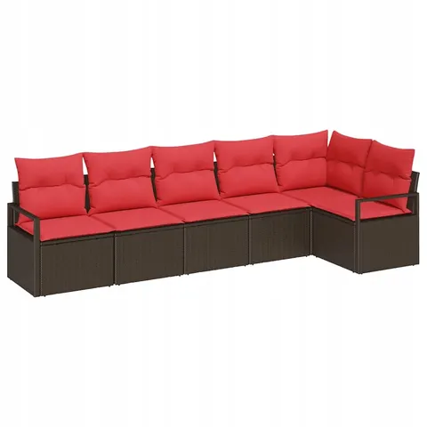 Zestaw Sof 6 pcs Brązowy polirattan vidaXL – 959904 – zdjęcie 1