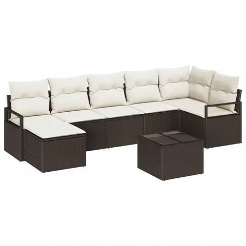 Zestaw Sof 8 pcs Brązowy polirattan vidaXL – 960641 – zdjęcie 1