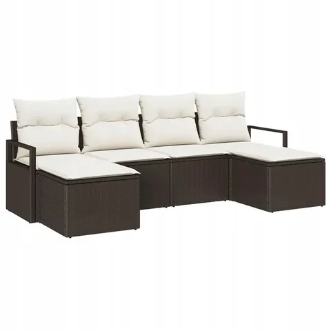 vidaXL Ensemble de Canapés 6 pc Marron polyrotin – 960740 – image 1