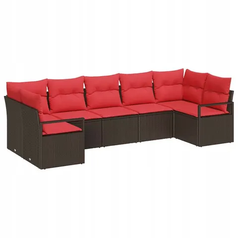 vidaXL Ensemble de Canapés 7 pc Marron polyrotin – 961204 – image 1