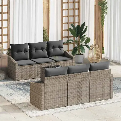 Ensemble de Canapés 7 pc Gris polyrotin vidaXL – 961952 – image 1