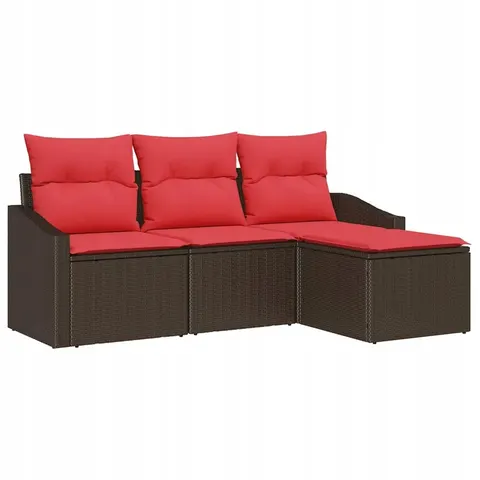 vidaXL Ensemble de Canapés 4 pc Marron polyrotin – 962607 – image 1