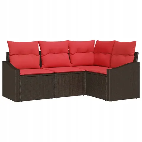 vidaXL Ensemble de Canapés 4 pc Marron polyrotin – 962904 – image 1