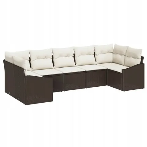 vidaXL Ensemble de Canapés 7 pc Marron polyrotin – 964540 – image 1
