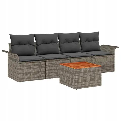 vidaXL Ensemble de canapé de jardin 5 pc Gris polyrotin – 973726 – image 1