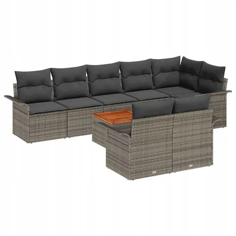 vidaXL Ensemble de canapé de jardin 9 pc Gris polyrotin – 974563 – image 1