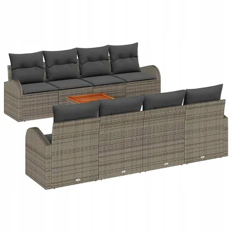 vidaXL Ensemble de canapé de jardin 9 pc Gris polyrotin – 976666 – image 1