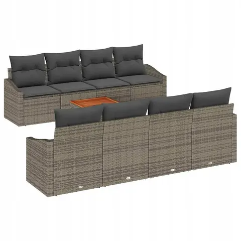 vidaXL Ensemble de canapé de jardin 9 pc Gris polyrotin – 979186 – image 1