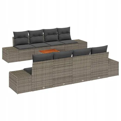 vidaXL Ensemble de canapé de jardin 9 pc Gris polyrotin – 980441 – image 1