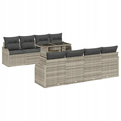 vidaXL Ensemble de canapé de jardin 7 pc Gris clair polyrotin – 985422 – image 1