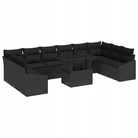 Ensemble de Canapés 11 pc Noir polyrotin vidaXL – image 1